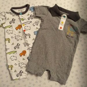 Set of 2 Short-sleeve Rompers